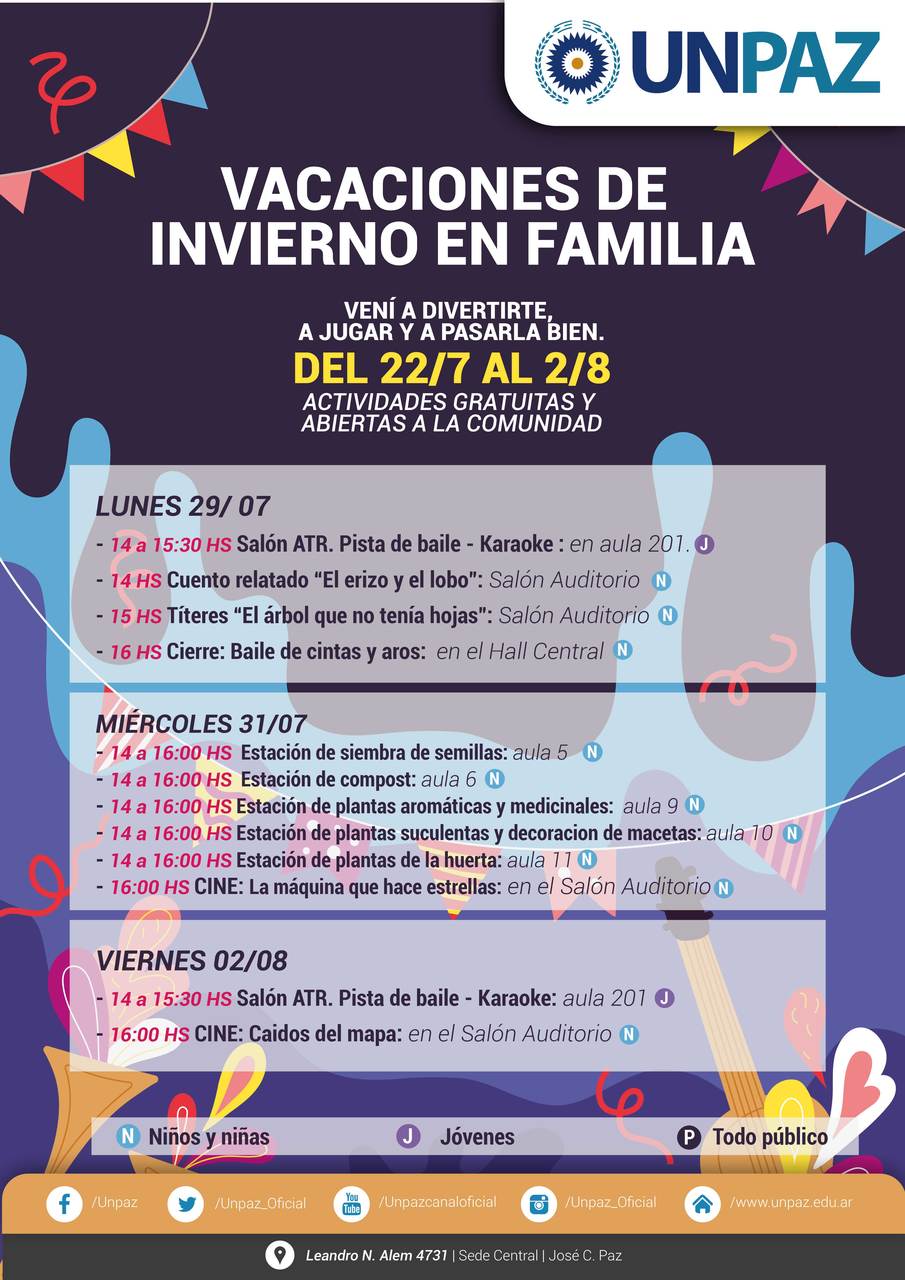 Vacaciones en la UNPAZ